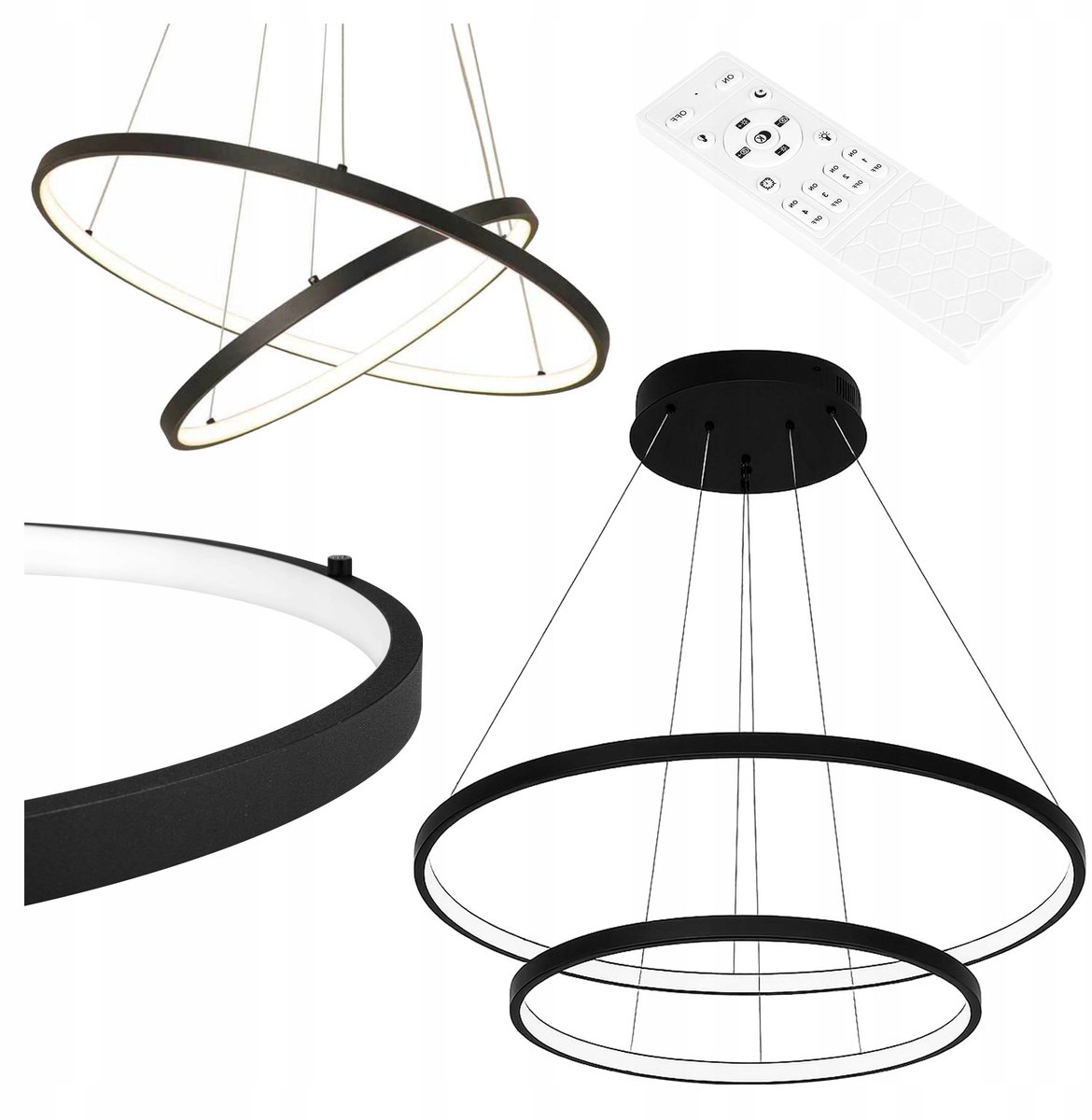 Moderne Ring LED Plafondlamp 60cm - Verstelbaar Licht & Dimbaar