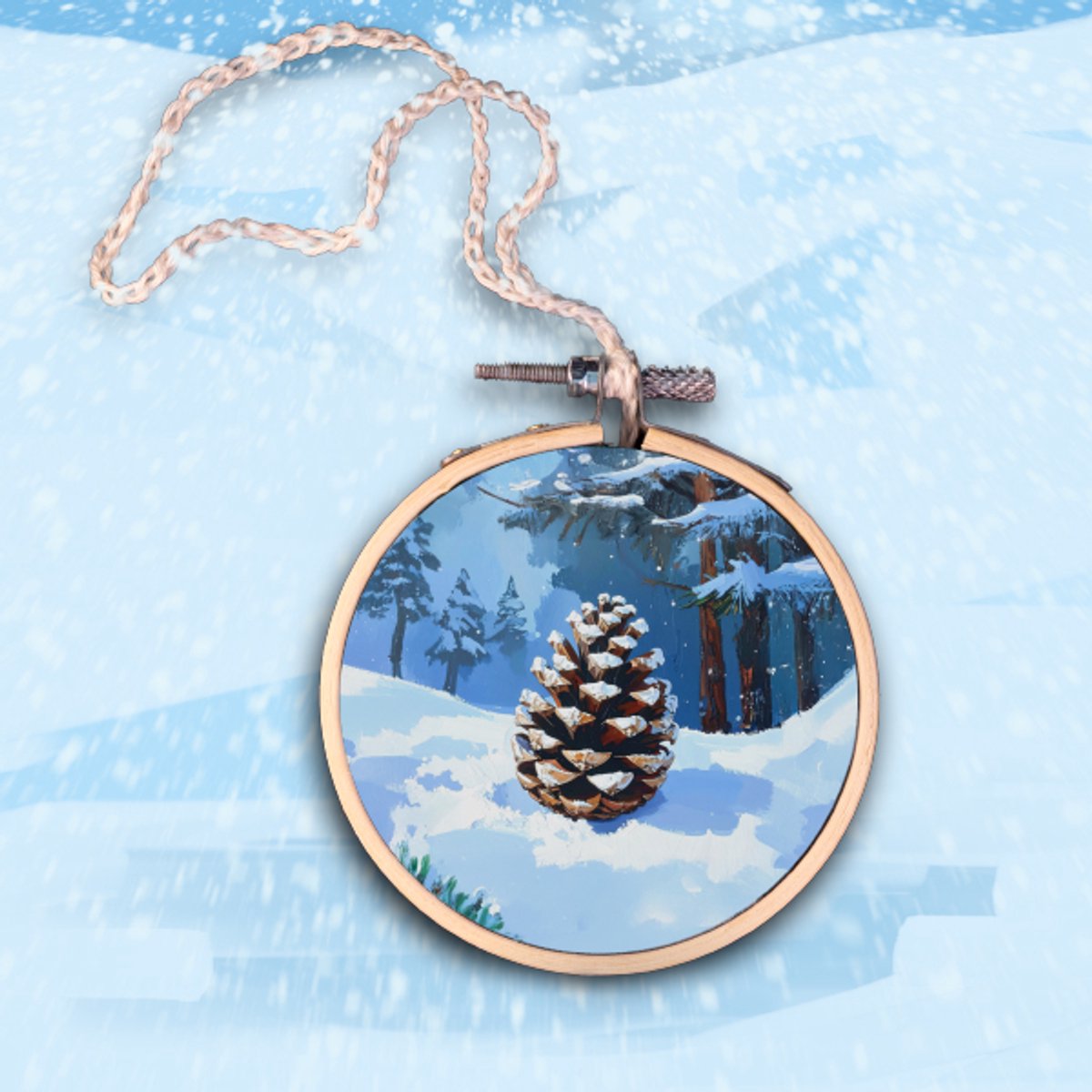 Ideasonthefloor.com - Kersthanger - Dennenappel - ∅ 8cm - Kerstboomhanger - Deurhanger
