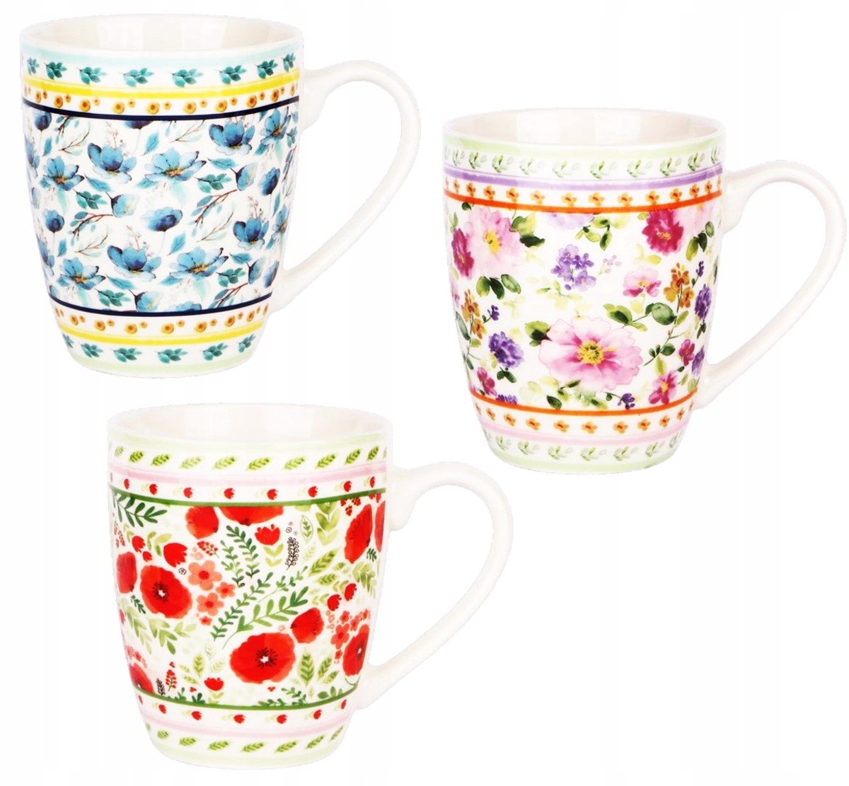 Veroni CLEO Porseleinen Mok 360 ml - Bloemendesign