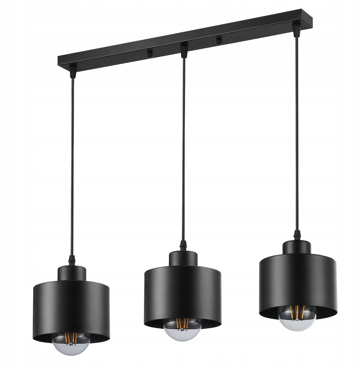 Hanglamp Elza Zwart 3x E27 Loft Style Metaal 100cm