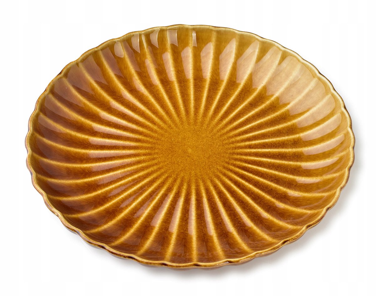 EVIE HONEY Porseleinen Dinerbord - 27 cm - Honingkleur