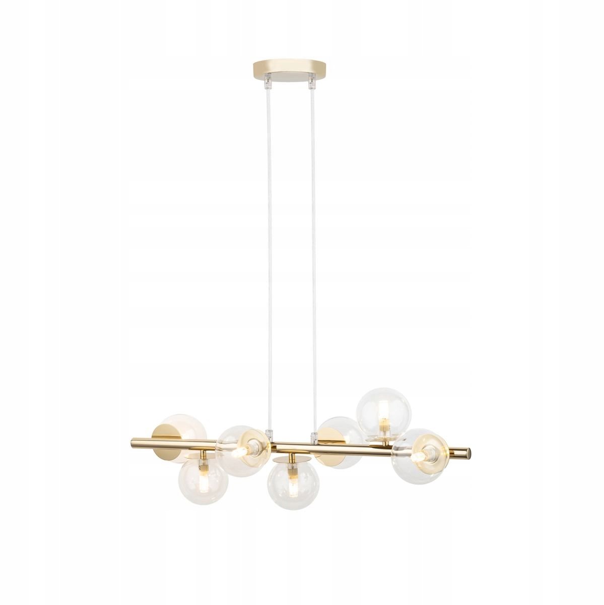AVOLA 7 goudkleurige glazen hanglamp - Sigma Lighting