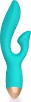 Subliem Hoogwaardige Tarzan G-spot Vibrator – Vlakke Clitoris Stimulator Vloeibaar Siliconen 16 cm - Turquoise