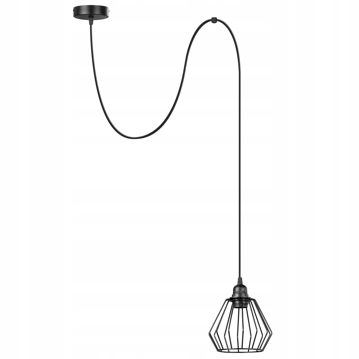 Pyjama Hanglamp Diamant Zwart E27 Loft Stijl
