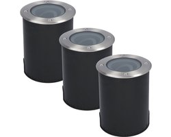 HOFTRONIC SMART HOFTRONIC Lilly - Set van 3 Kantelbare Grondspot Rond Ø120 - Overrijdbaar - IP67 waterdicht - 1-lichts - RVS - GU10 - Excl. Lichtbron - 3 jaar garantie