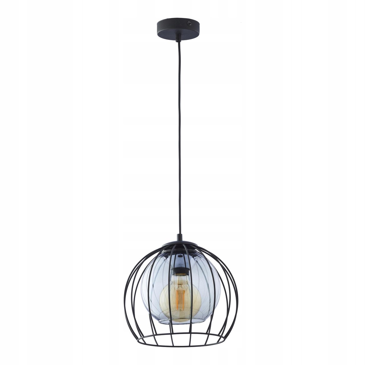 UNIVERSO Zwarte Hanglamp met Glazen Kap, E27, 26cm