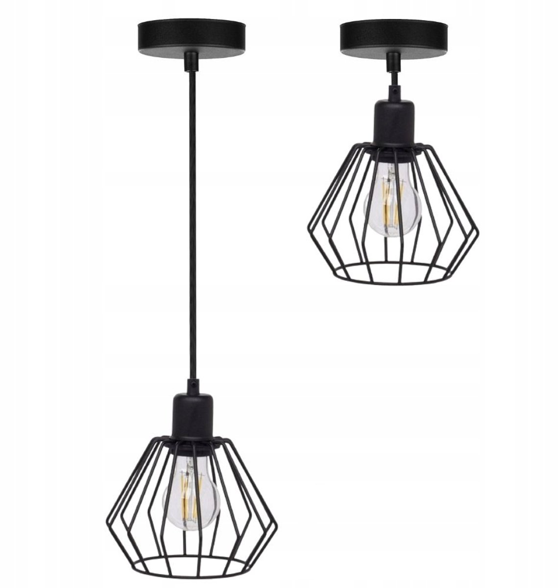 Industriële Hanglamp Metaal Zwart E27 60W Hoogte Verstelbaar