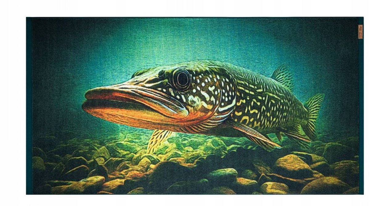 Zwoltex Handdoek Snoek 50x100cm - Exclusief Cadeau voor Vissers