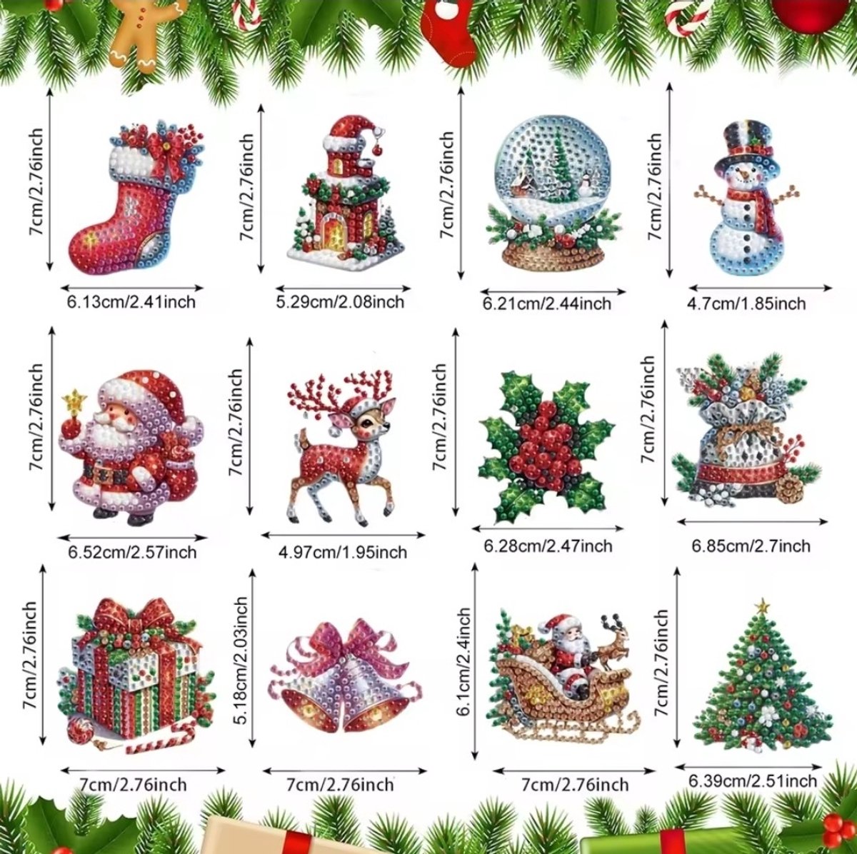 Diamond Painting Kersthanger - Twee kanten beplakken - Kerstboom - Sleutelhanger - Kerstmis - Kerst - Versiering
