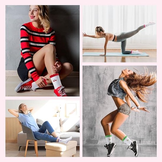 4 paar antislip yogasokken voor dames, Pilates shaping sokken, antislip sokken voor dames, yogasokken, geschikt voor thuiswork-outs, dans en ballet. van Merkloos — afbeelding 5