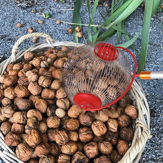 Notenverzamelaar Op Rol - Fruitplukker Opsteker - Snel Objecten Verzamelen - Verstelbare Telescoopsteel - 45-104 cm - Zilver — afbeelding 3