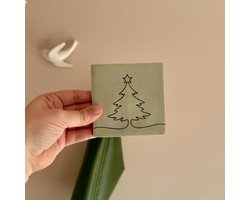 Wij & Blij Tegeltje - kerstboom - lijntekening - groen - spreuktegeltje - kerst - december - cadeau - kleinigheidje - afscheid - verjaardag - bedankje
