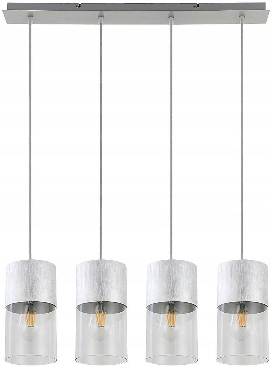 Rabalux Zelkova Plafondlamp - 4xE27 - Aluminium & Glas