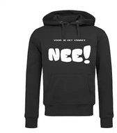 Sweat à capuche avec poche kangourou Unisexe Adultes Amusant - carnaval - fête - drôle - texte drôle - Texte - Enterrement de vie de garçon - Enterrement de vie de garçon - Texte "Avant de demander NON !" | Noir / blanc | taille S