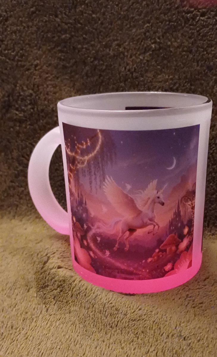 Luxe Magische Glazen Mok - Unicorn & Sprookjeskoets Design - Roze Matglas (330 ml)