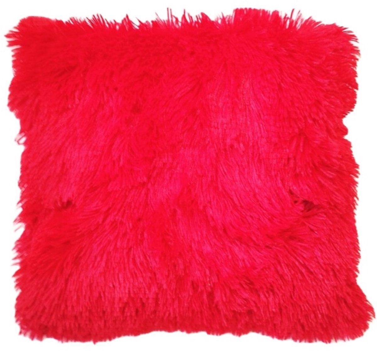 Rode Sierkussenhoes 40x40cm - Zacht Shaggy Pluche