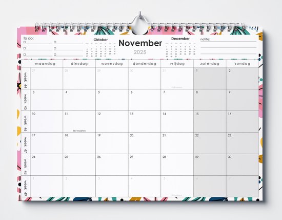 Huurdies® - 22 maanden kalender - 2025/2026 - A3+ - Bloemen