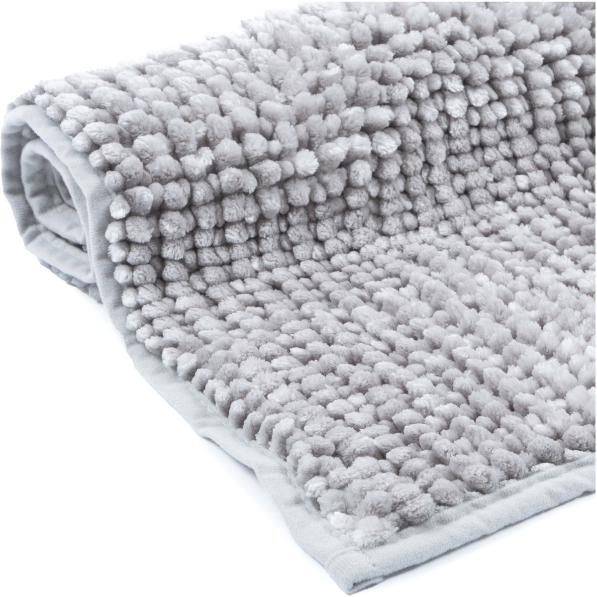 Zachte Chenille Badmat Antislip Grijs 40x60cm - Machinewasbaar