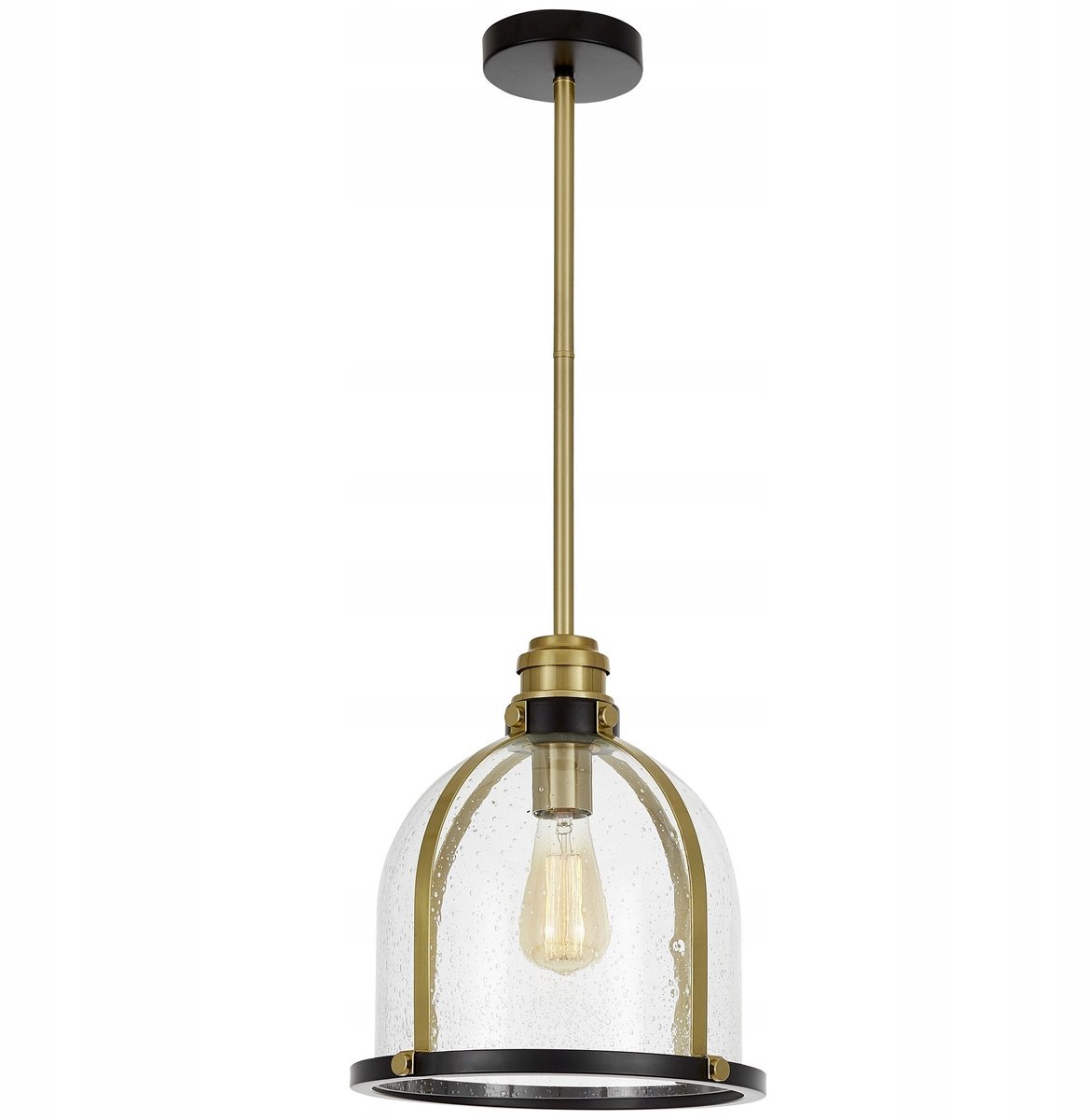 Branson Hanglamp Zwart Messing Loft Stijl E27