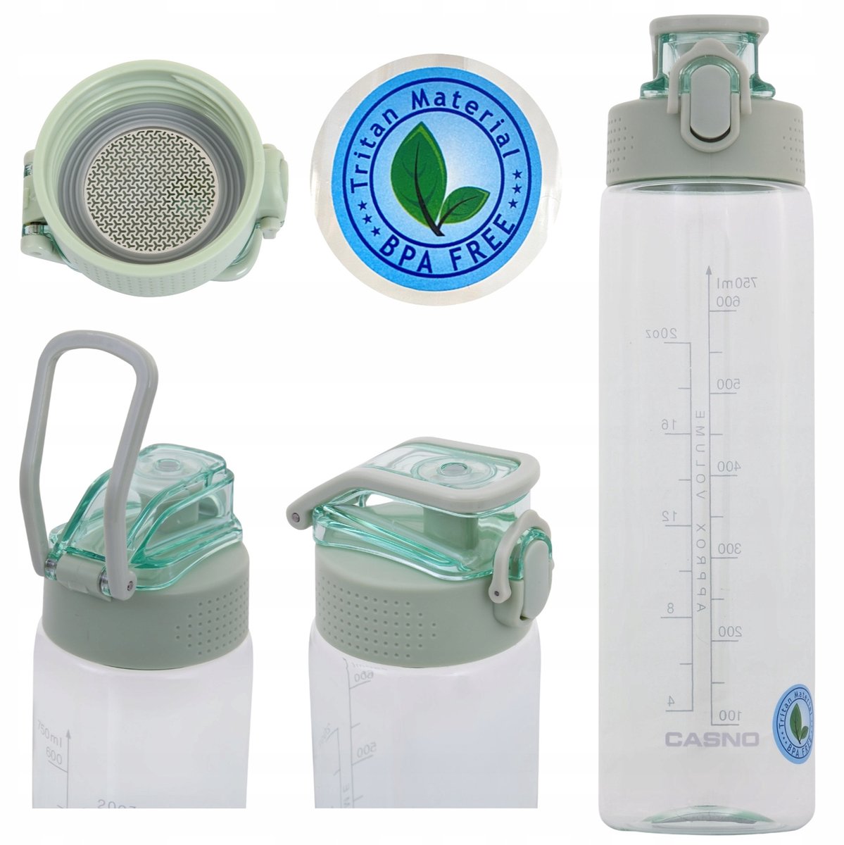 Casno Bidon Tritan 750ml BPA-vrij met Maatstreep en Filter