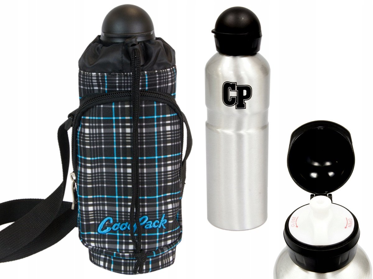 Coolpack Tramp Bidon Metaal 700ml met Hoes Blauw Zwart