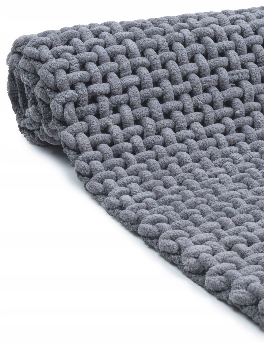 Zachte Katoenen Badmat 50x80cm Antislip Wasbaar Donkergrijs