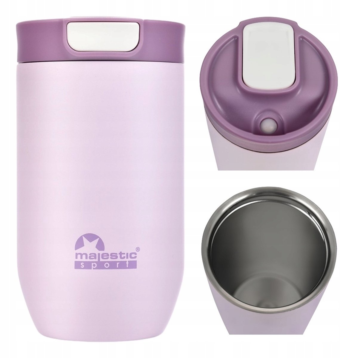 Majestic Sport Thermosbeker 400ml - RVS, Lekvrij, One-Click