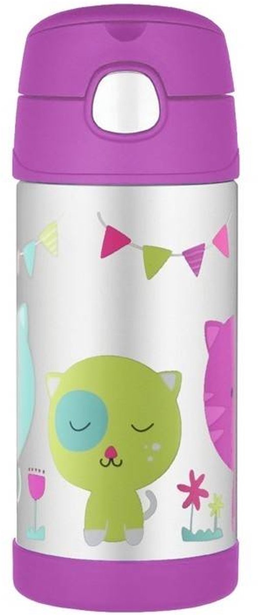Thermos Kinderbeker met Rietje 355ml - Roze, BPA-vrij