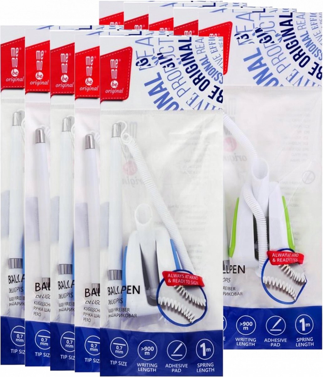 10x Stilo Balpennen Blauw met Veertje - Staand Model