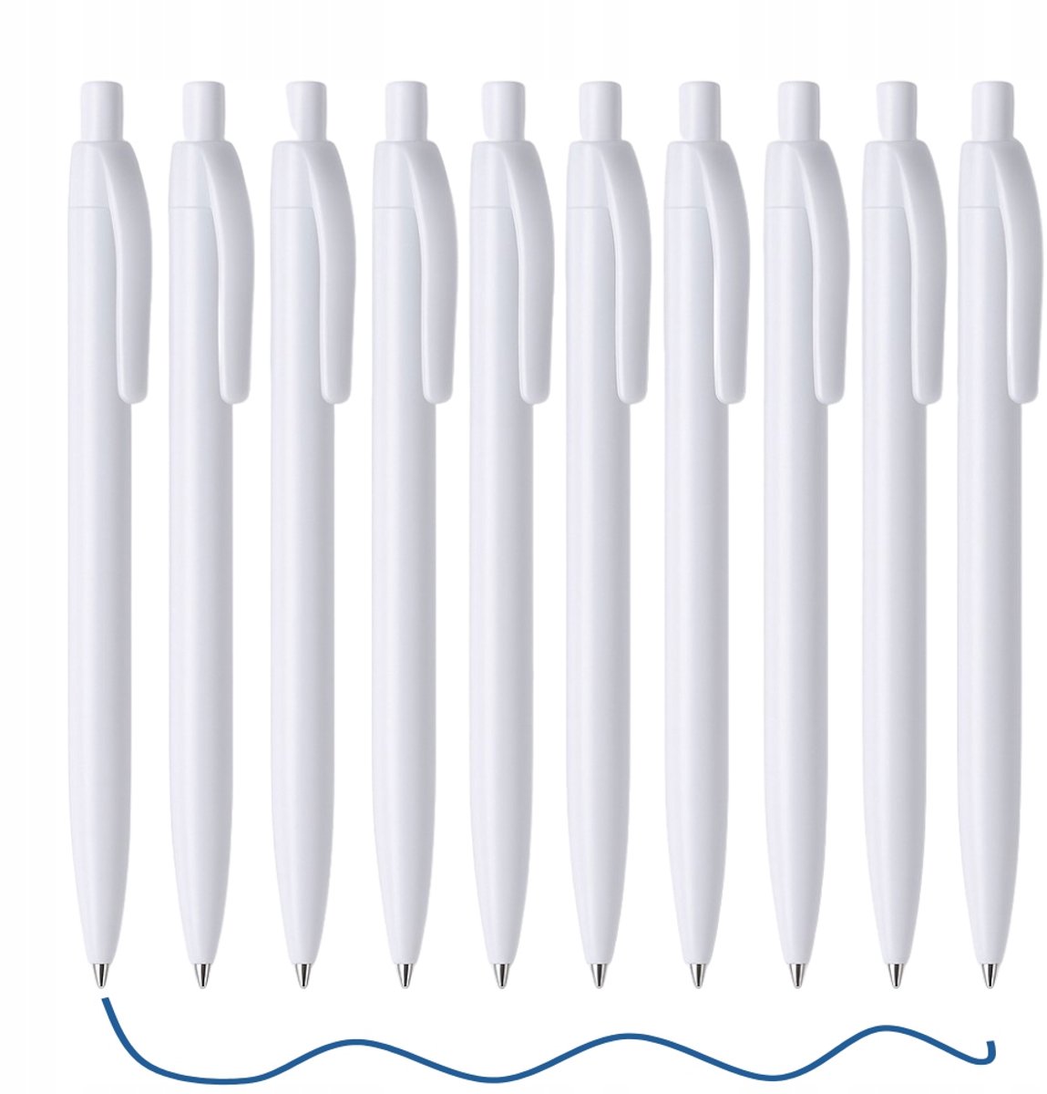 10x Blauwe ABS Ballpoint Pen M&C met Knop - Kantoor & School