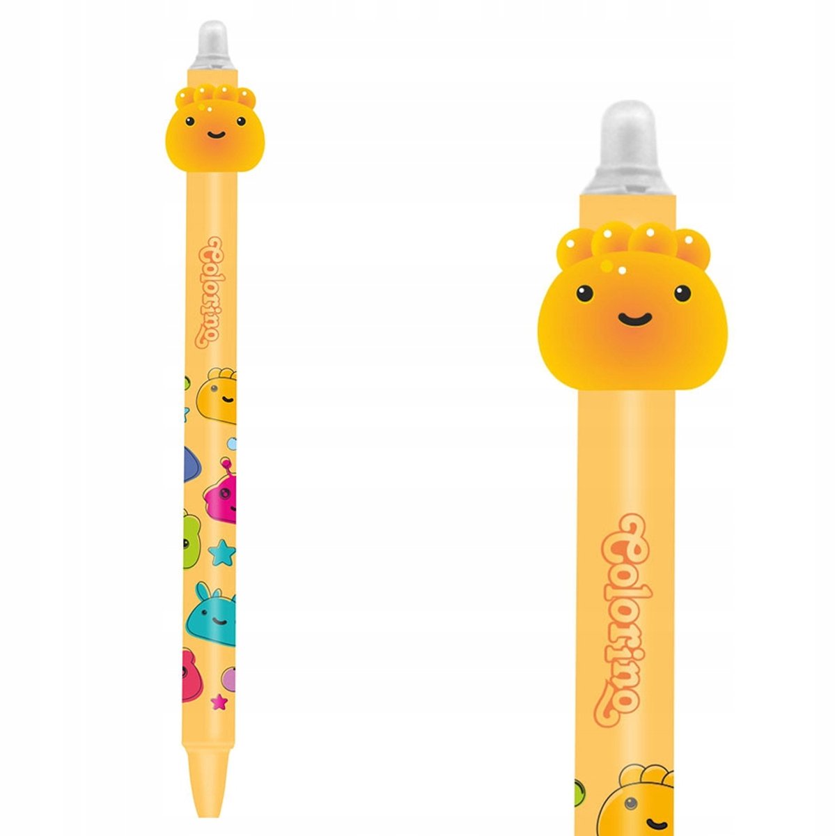 Colorino Jelly Heads Automatische Pen - Geel, Uitwisbaar, 0.5mm