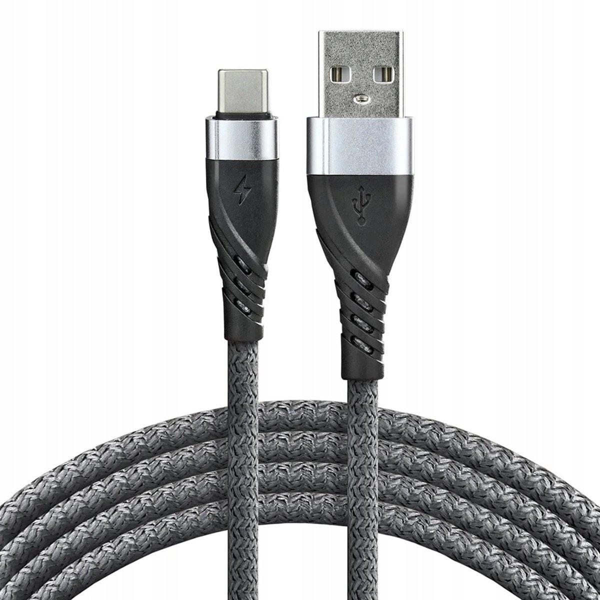 EverActive USB-A naar USB-C Kabel 2m - Gevlochten, Snelladen 3A