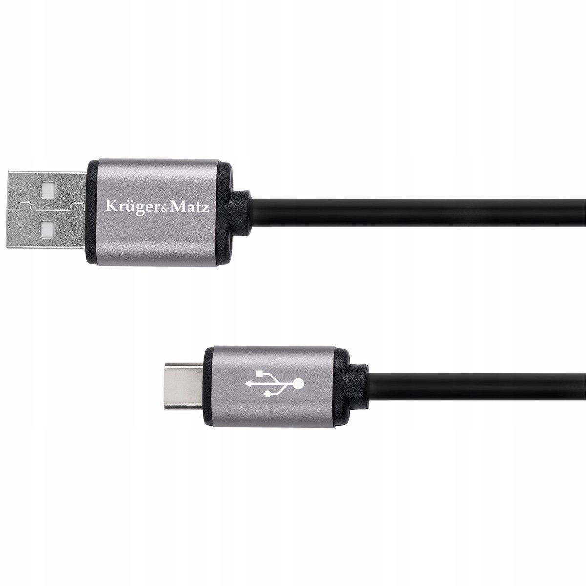 Kruger&Matz USB naar USB-C Kabel 1m Zwart - Snelladen & Data
