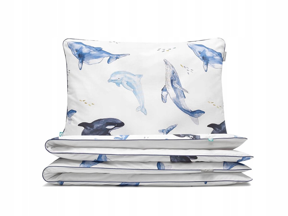 De Kinderbededeled Walvis 90x120cm + 60x40cm van Katon