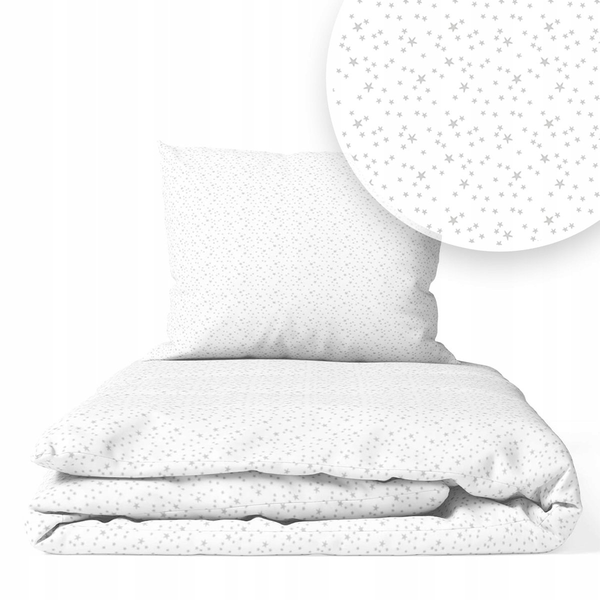 Compleet Kinderbeddengoed 100x135cm met Wol - Sterrenhemel Wit