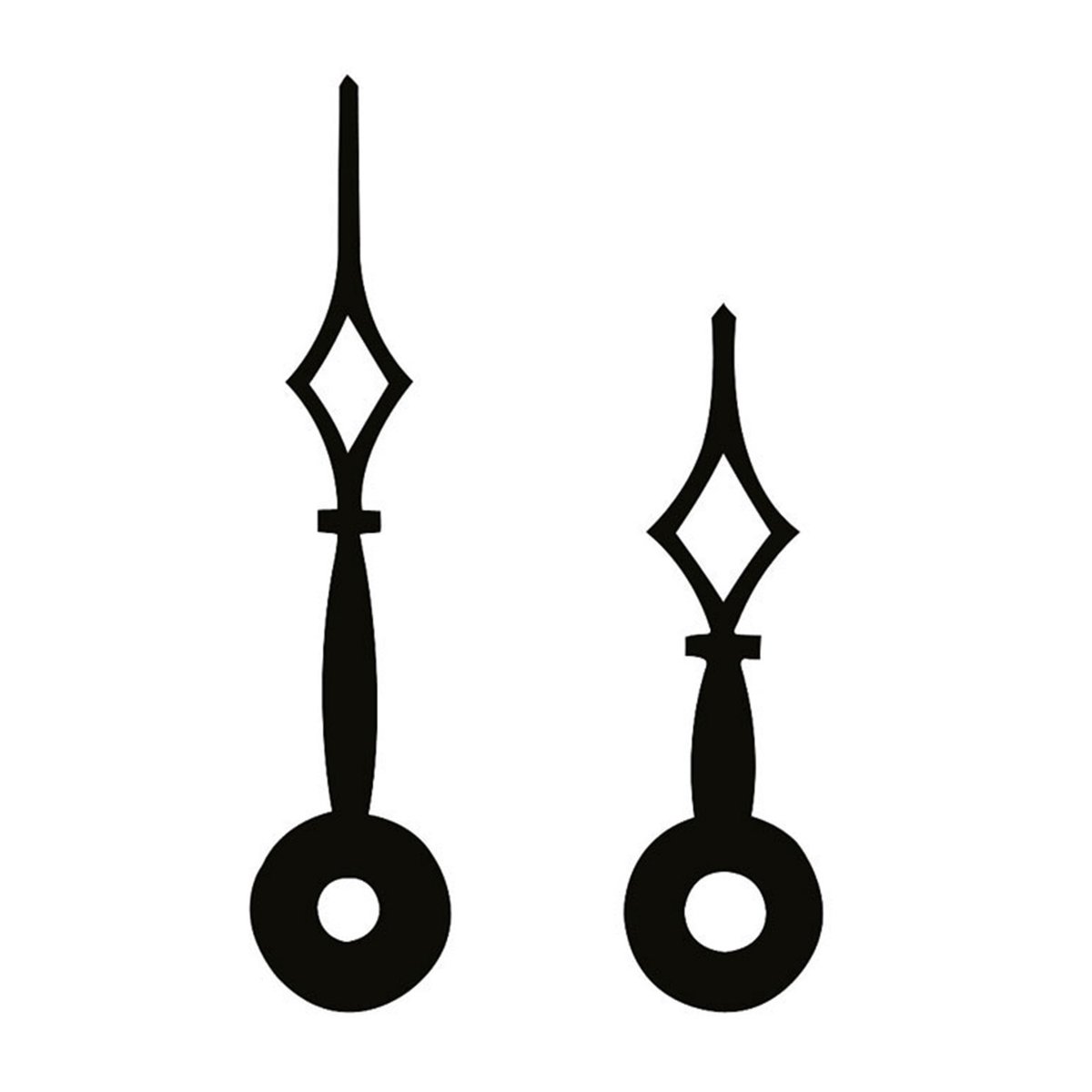 Paar wijzers radiogestuurde klokken kathedraal zwarte minutenwijzer L: 33mm