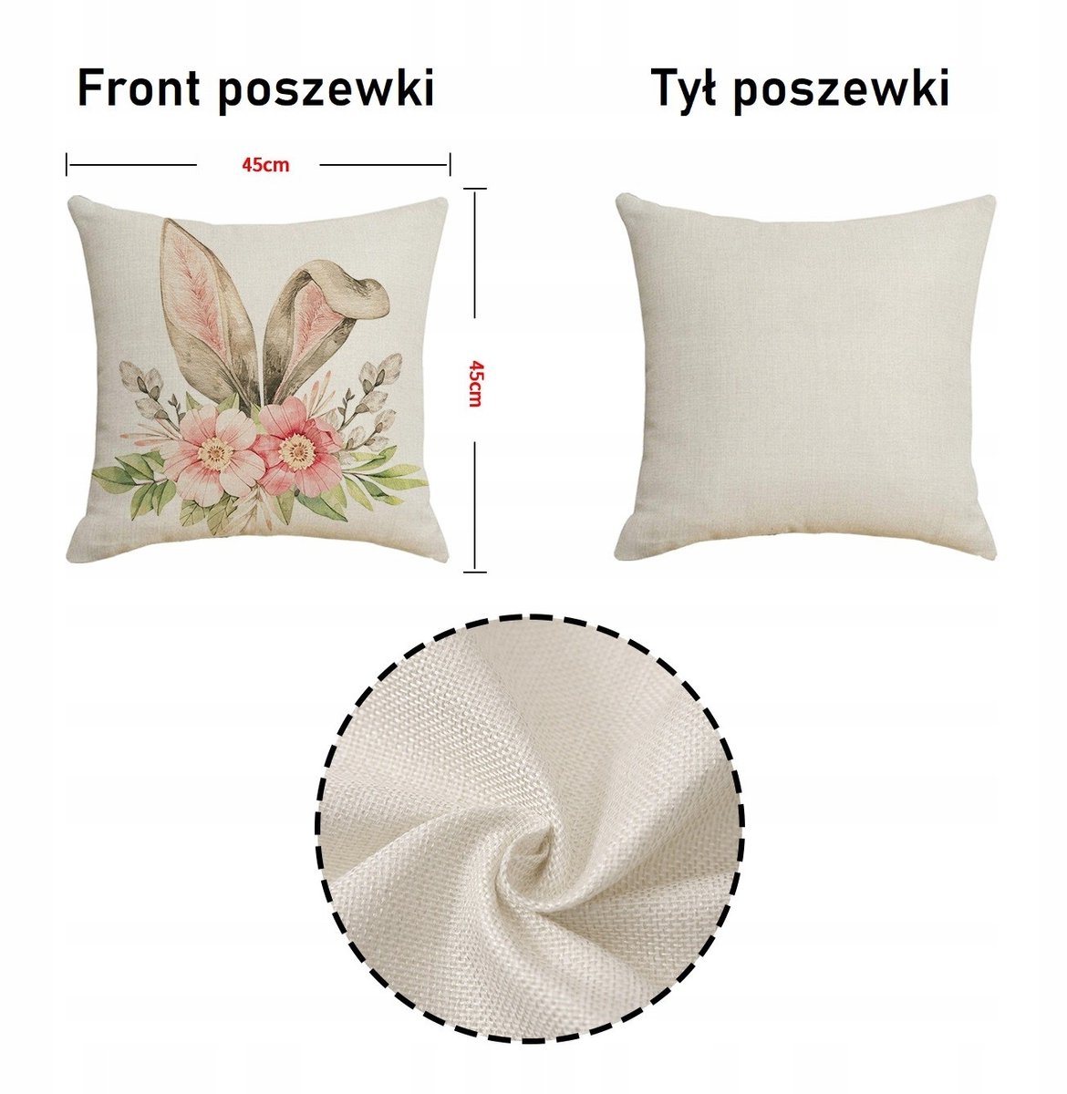 Decoratieve Kussenhoes 45x45cm Lente/Pasen - POD 227