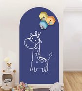 Muursticker magnétique Duvision - Tableau noir - Forme d'arche - Blauw vif - L 80 x H 100 cm