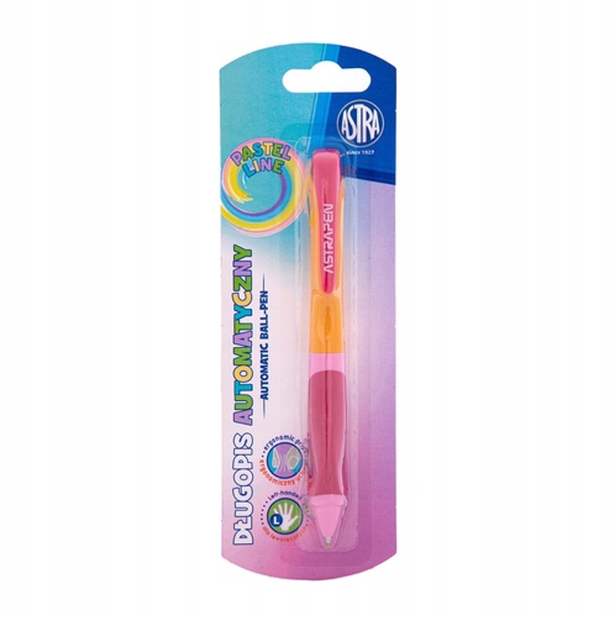 Astra Pastel Line automatische pen 0,7 mm ergonomische grip blauwe inkt