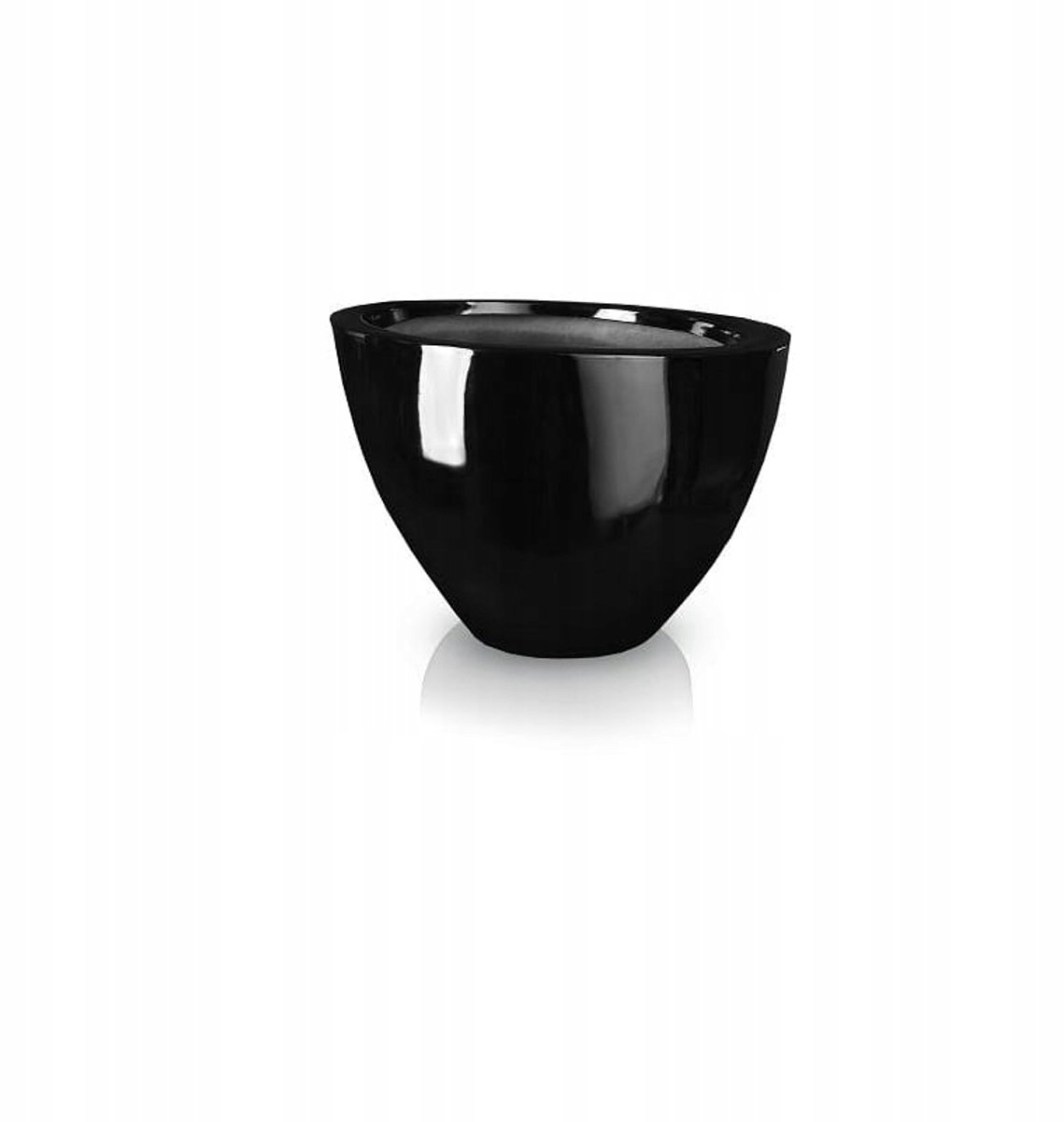 Zwarte Glasvezel Plantenbak Ovaal 55x28x35 cm - Duurzaam & Stijlvol
