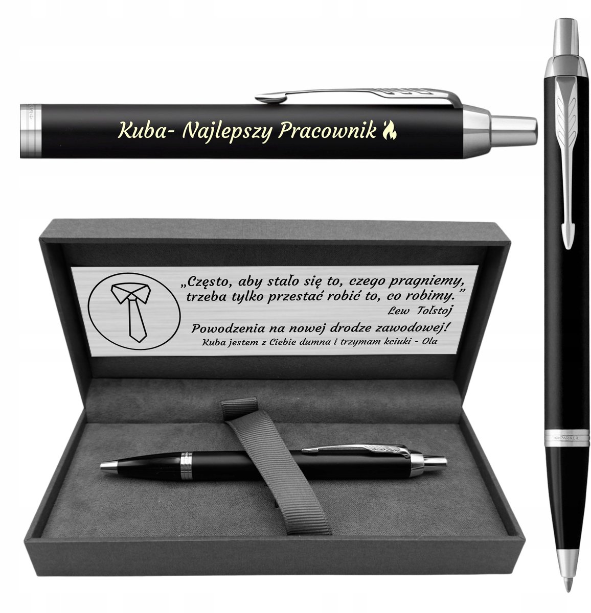 Parker IM CT Zwart Mat met Gravure & Prestige Doos - Luxe Cadeau