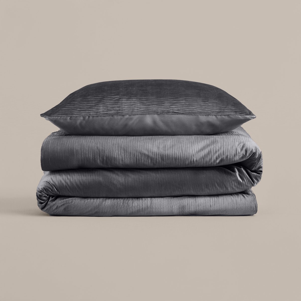 Sleeptime Velvet Cartier Dekbedovertrek - 140X200/220 + 1 x kussensloop 60x70 - Antraciet Cartier Antraciet