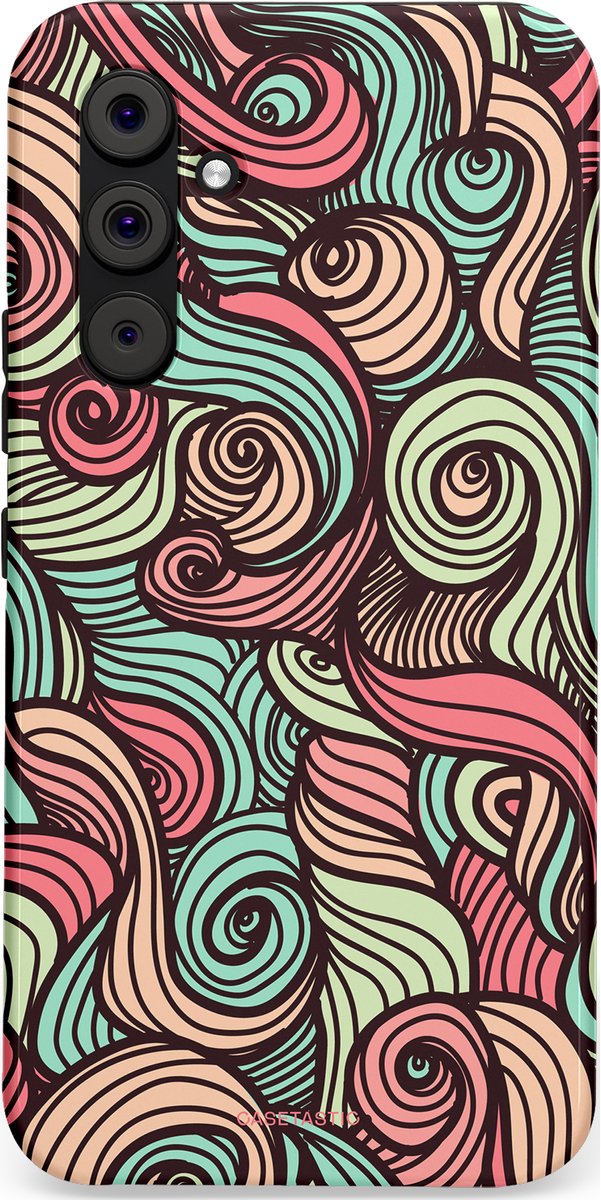 Casetastic Hoesje Geschikt voor Samsung A54 (5G) - Stijlvolle Beschermende Duo-layer Case - Pastel Swirl Vibes