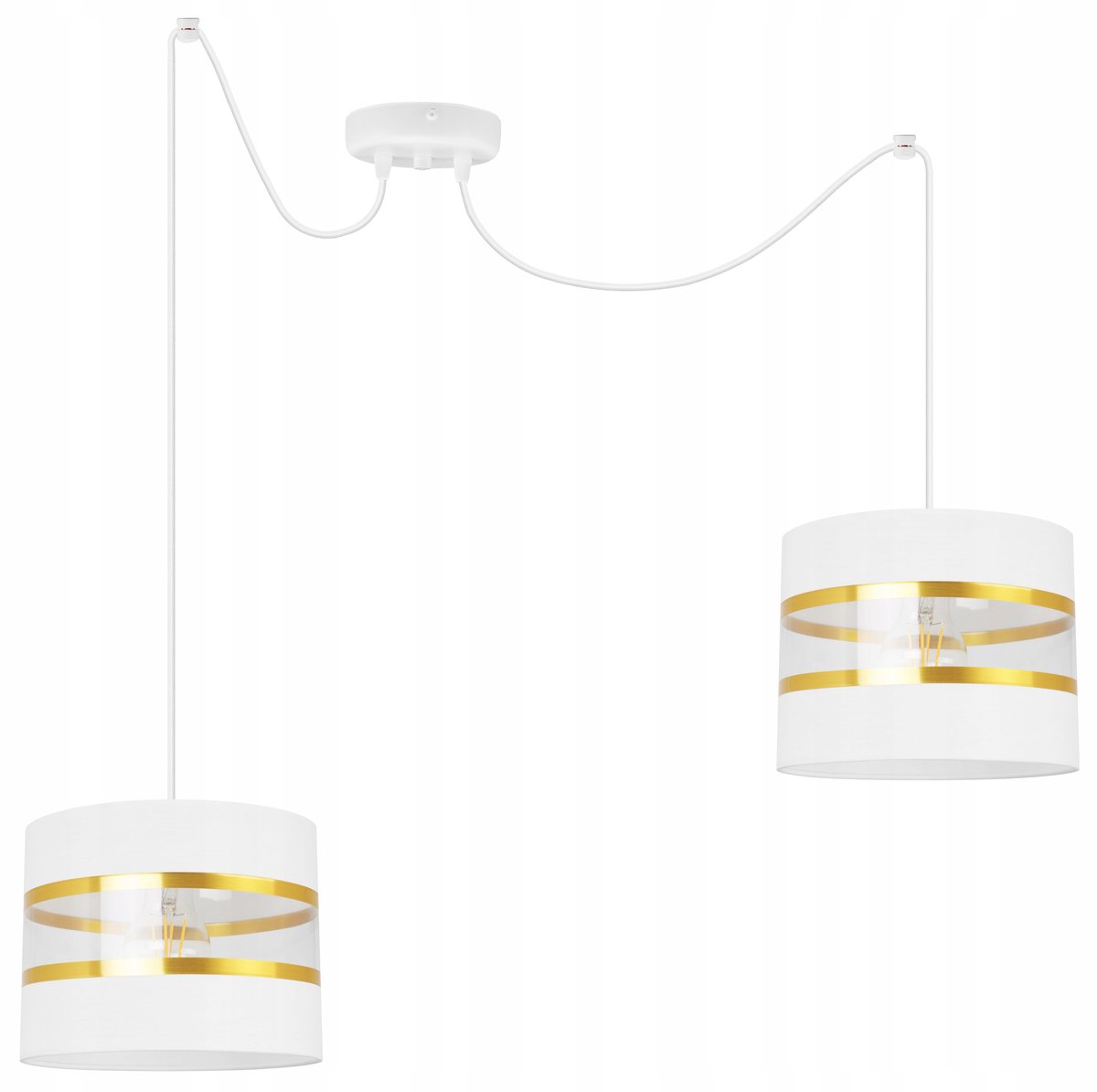 Hanglamp Glamour Wit De Kop van de Kap Rond E27