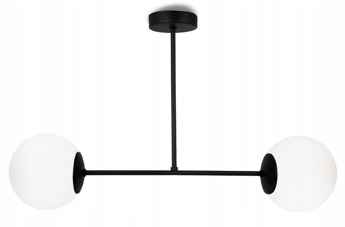 Hanglamp Glas Bollen Zwart Wit - Stijlvolle Plafondlamp voor Woonkamer