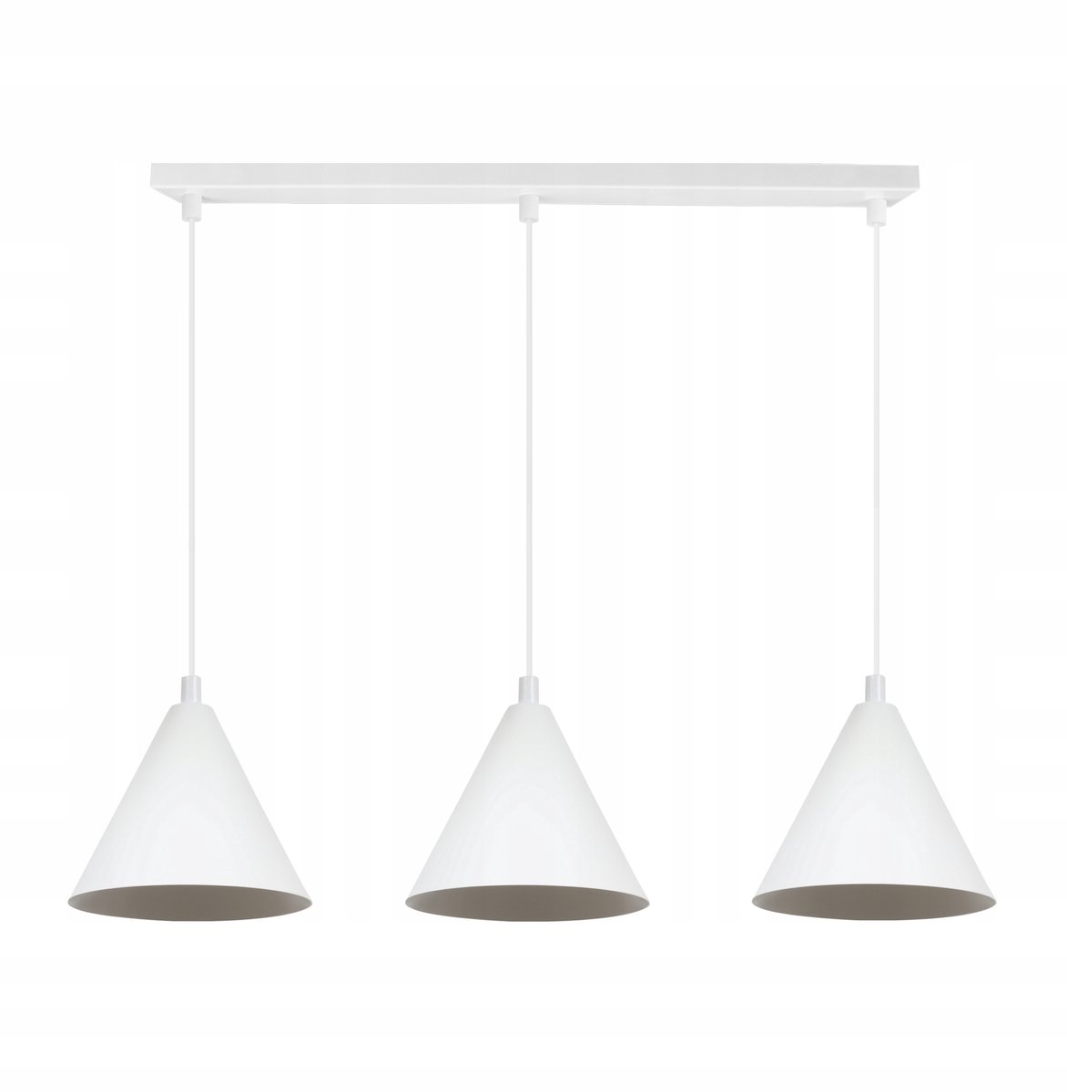 Moderne Witte Hanglamp SOHO 3xE14 Kegelformiede Kappen Metalal
