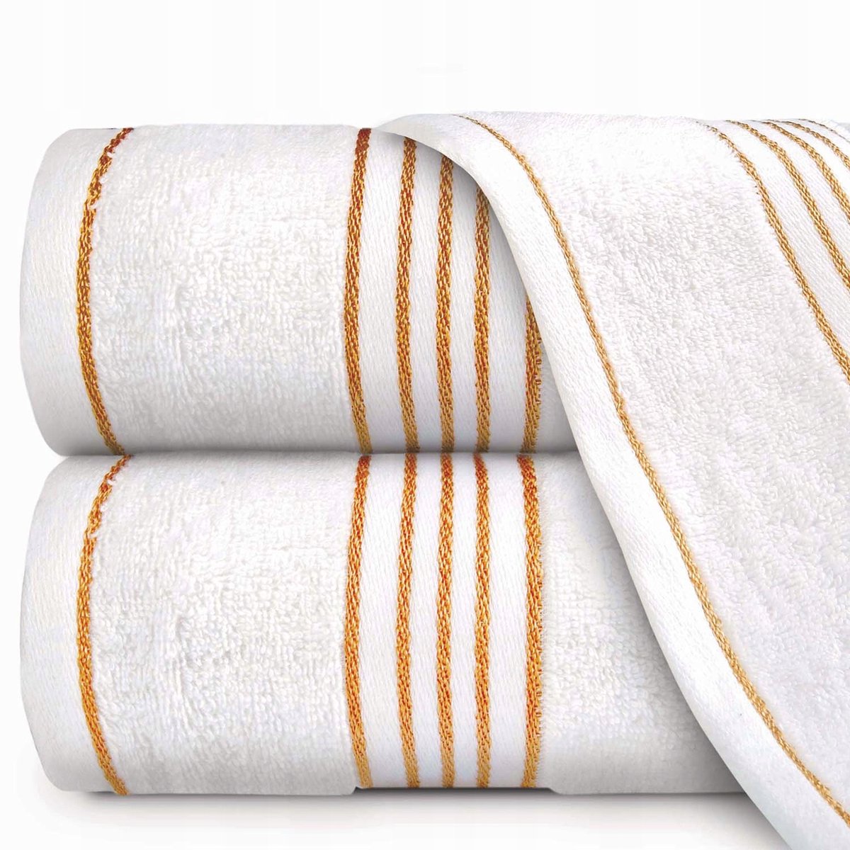 Tiwano Katoenen Handdoek 50x90cm Wit/Goud 500 g/m²