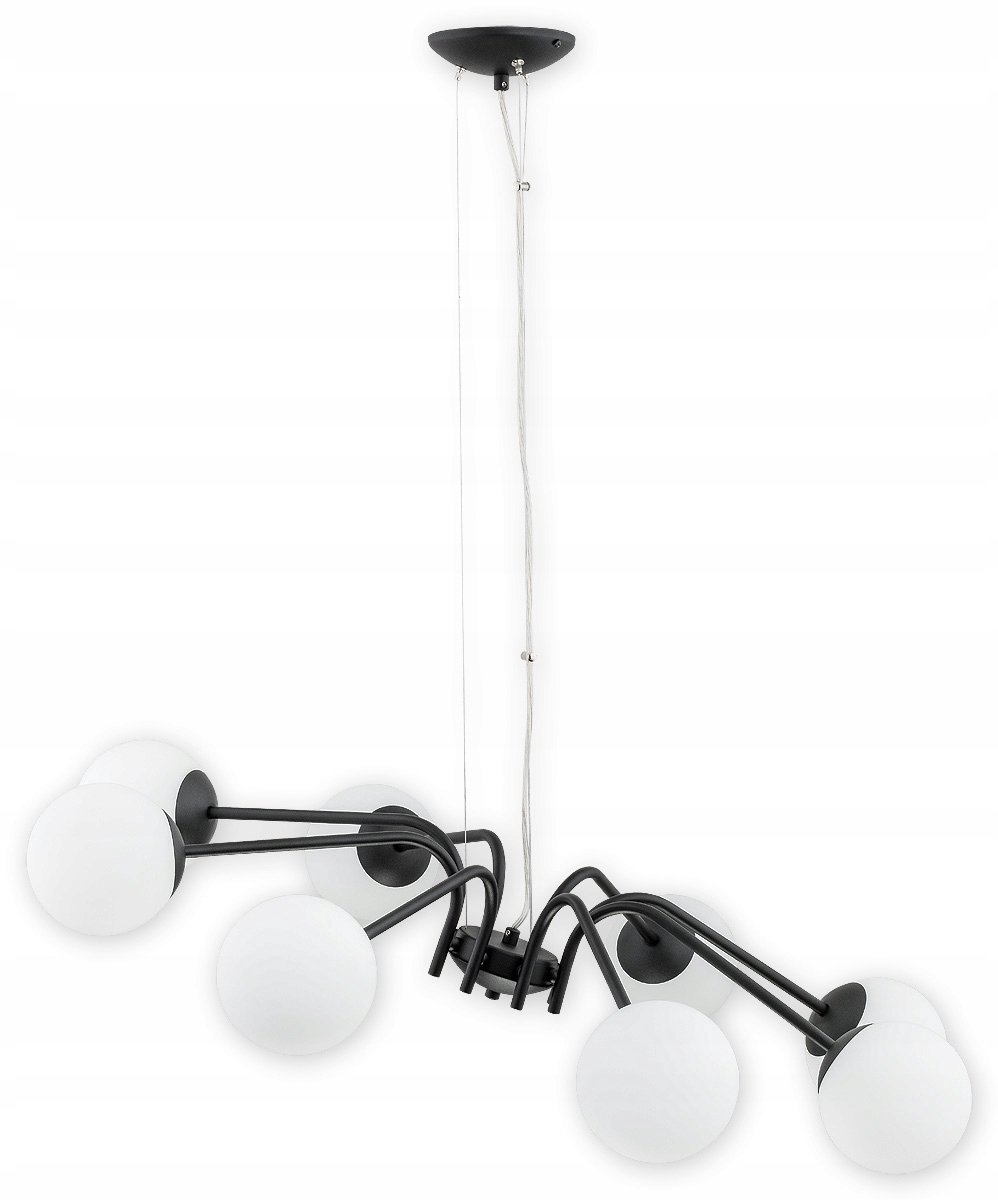 Lemir Nol Zwart Mat Moderne Plafondlamp 8-lichts LED E14