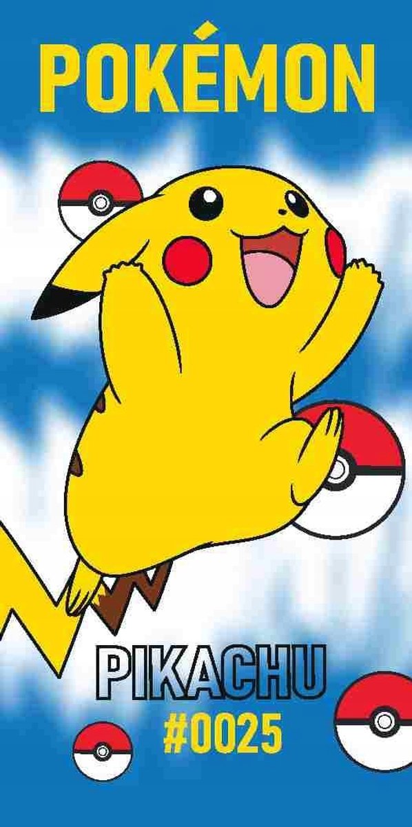 POKEM STENDLAKEN 70x140cM Catoen - Pikachu Pikachu Kinderbadlaken