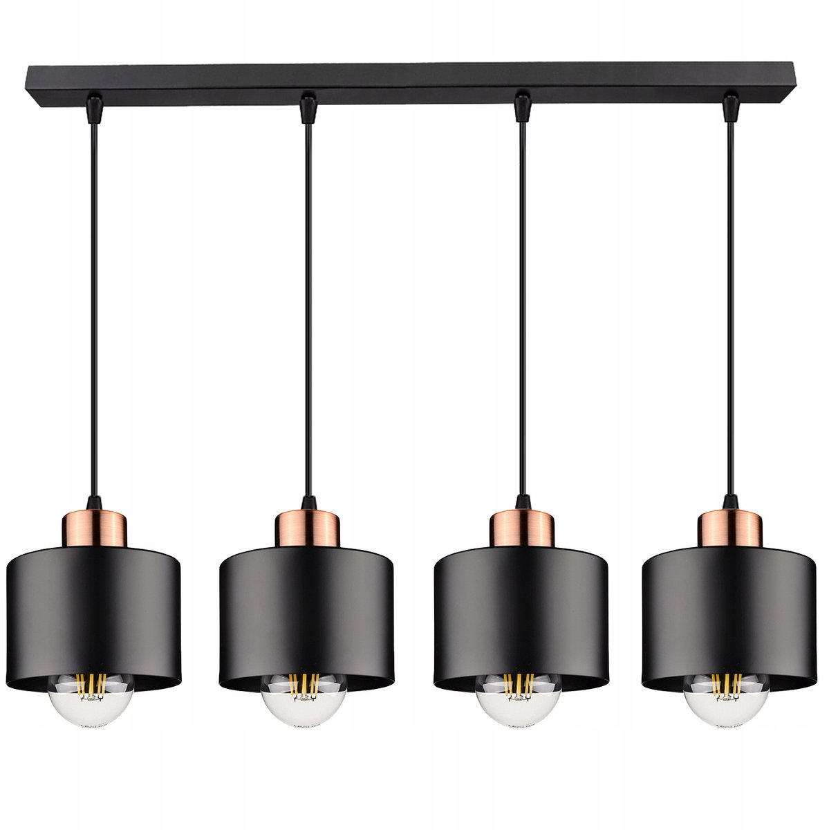 Hanglamp Plafond LED LX-1100 Zwart/Koper - Verstelbaar